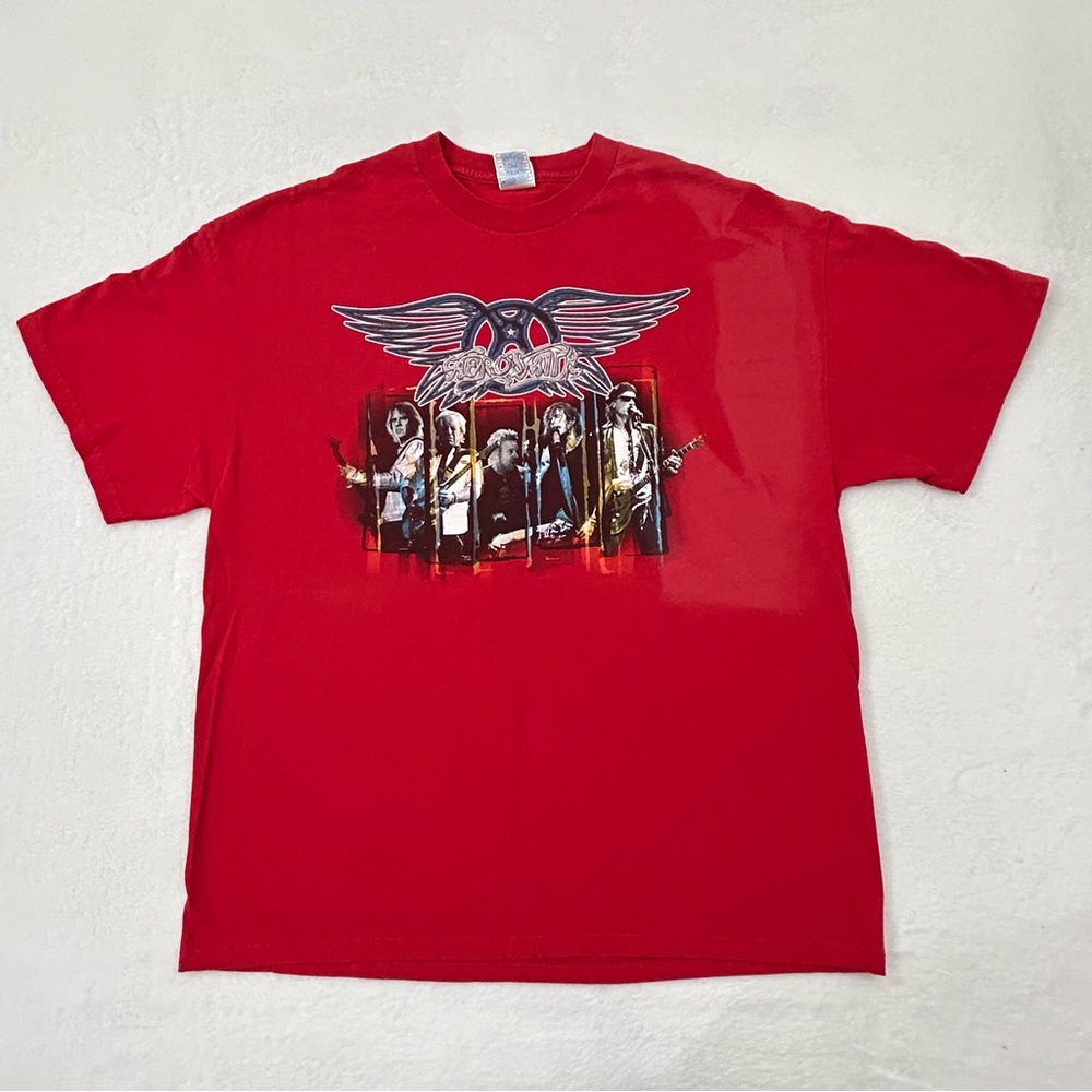 Vintage 2006 Aerosmith Rockin’ The Joint Tour Rock Band Red Graphic Shirt Men XL